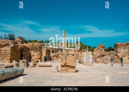 Lo splendido Antonino all'interno del complesso delle rovine di Cartagine in Tunisia Foto Stock