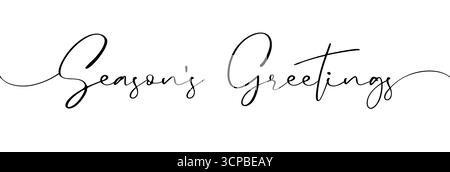 Scritta con pennello a inchiostro per le feste. Calligrafia moderna per un felice anno nuovo o un buon Natale. Illustrazione vettoriale, design creativo Illustrazione Vettoriale