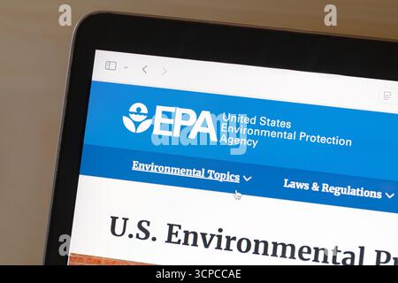 Ostersund, Svezia - 25 settembre 2025: Sito EPA dell'Agenzia per la protezione ambientale DEGLI STATI UNITI. Foto Stock