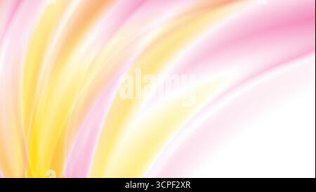 Onde sfocate gialle e rosa, sfondo astratto. Progettazione vettoriale Illustrazione Vettoriale