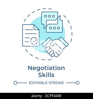 Icona Concept blu soft Skills (capacità di negoziazione) Illustrazione Vettoriale