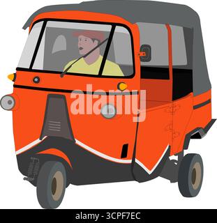 Trasporto per il centro storico di Bajaj Illustrazione Vettoriale