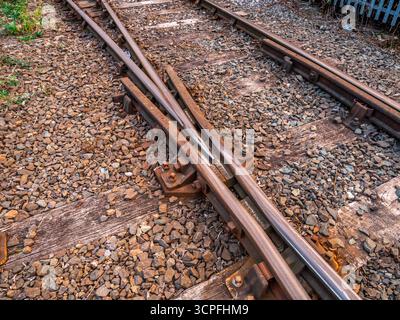 Primo piano dello svincolo e dello svincolo ferroviario Foto Stock