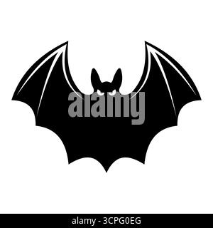 Sagoma della pipa con illustrazione vettoriale delle ali spalmate. Perfetto per temi di Halloween, decorazioni spaventose, inviti alle feste o grafica stagionale. Illustrazione Vettoriale