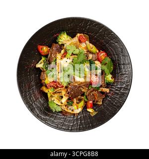 Spaghetti isolati con manzo e verdure Foto Stock