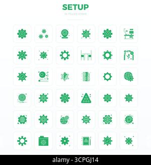 Pacchetto essenziale di icone vettoriali perfette da 36 PIXEL per l'installazione in formato SolidFill, con dimensioni di 128x128 per prestazioni e scalabilità ottimali. Illustrazione Vettoriale