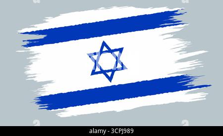 Vector vintage, bandiera israeliana. Disegnare la bandiera di Israele in stile grunge. Illustrazione Vettoriale