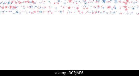 Coriandoli con stelle a colori. Banner effetto splash. Sfondo astratto vettoriale con gocce di pioggia sfocate per carta da parati, carta da imballaggio e sfondo Illustrazione Vettoriale