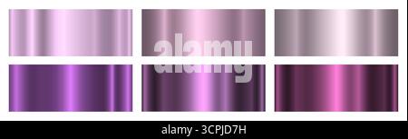 Una serie di sfumature viola e rosa su sfondo bianco. Illustrazione Vettoriale