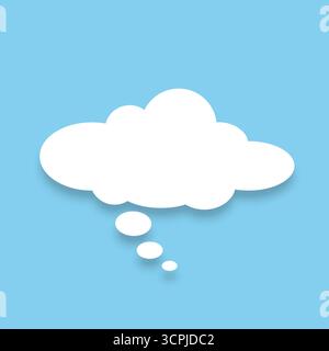 Una bolla di discorso su sfondo blu. Una finestra di chat per commentare messaggi e fumetti. Illustrazione Vettoriale