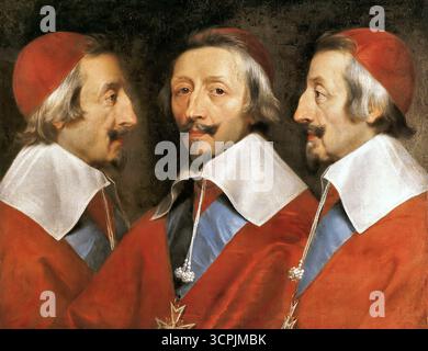 Armand-Jean du Plessis, duca e cardinale de Richelieu (1585 - 1642), con l'ordine del Santo Esprit. Divenne cardinale nel 1622 e primo ministro di Francia nel 1642 Foto Stock
