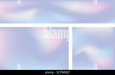Set di sfondo astratto di miscela sfumatura colore pastello. Illustrazione vettoriale. Illustrazione Vettoriale