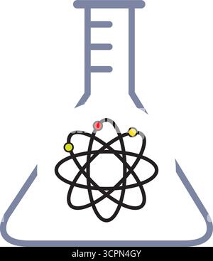 STEM Science Data Research Technology Concept icona lineare Illustrazione Vettoriale