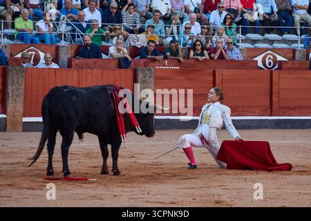 Salamanca, 12 settembre 2025. L'arena di la Glorieta. Corrida con tre donne. Nella foto: Olga Casado. Foto: Guillermo Navarro. ARCHDC. Crediti: Album / Archivo ABC / Guillermo Navarro Foto Stock