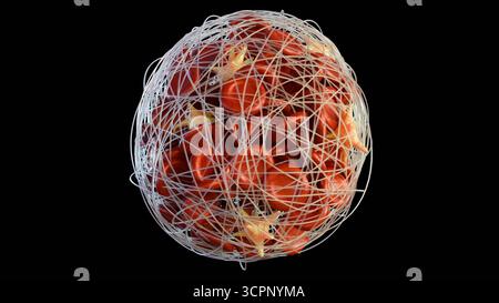 Immagine 3D della formazione di trombi all'interno di un vaso sanguigno Foto Stock
