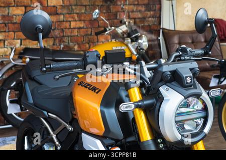 Torino, Italia. 26 settembre 2025. Dettaglio della moto Suzuki GSX-8T al Salone Auto di Torino 2025 (Salone Auto Torino) crediti: Marco Destefanis/Alamy Live News Foto Stock