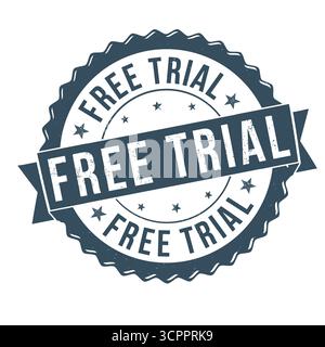 Francobollo in gomma grunge di prova gratuito su sfondo bianco, illustrazione vettoriale Illustrazione Vettoriale