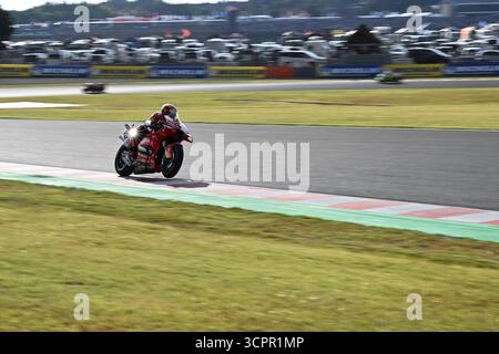 Motegi, Giappone. 27 settembre 2025. Il pilota Ducati Francesco Bagnaia in azione nella gara Sprint tenutasi al Mobility Resort Motegi della MotoGP Japan 2025. Credito: Ranjith Kumar/Alamy Live News Foto Stock