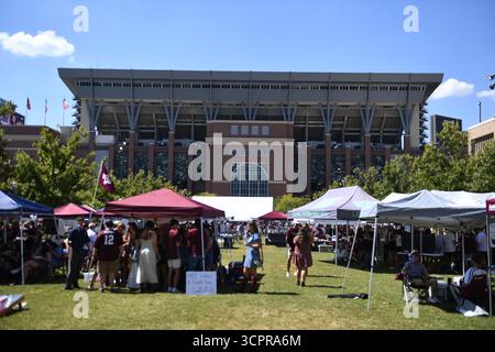 College Station, Texas, Stati Uniti. 27 settembre 2025. Vista aerea del Kyle Field East Side dello stadio ad Aggieland Park, prima della partita degli Auburn. (Credit Image: © James Leyva/ZUMA Press Wire) SOLO PER USO EDITORIALE! Non per USO commerciale! Foto Stock
