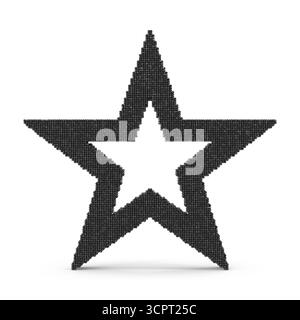 Rendering 3d a forma di stella pixellata Foto Stock