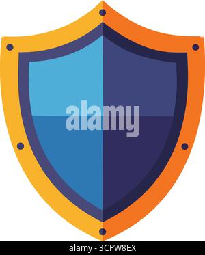 Un'illustrazione vettoriale di shield per soluzioni di sicurezza, protezione e difesa Illustrazione Vettoriale