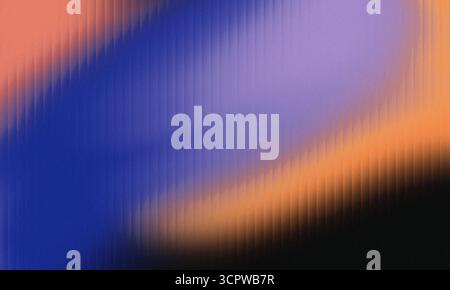 Sfumatura arancio-blu-viola con effetto vetro, sfondo rumoroso e astratto, futuristico motivo luminoso Foto Stock