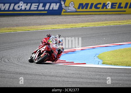 Motegi, Giappone. 27 settembre 2025. Il pilota Ducati Marc Márquez in azione nella gara Sprint tenutasi al Mobility Resort Motegi della MotoGP Japan 2025. Crediti: Ranjith Kumar/AFLO/Alamy Live News Foto Stock