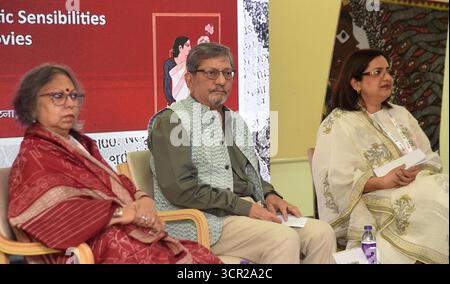 Patna, India. 28 settembre 2025. PATNA, INDIA - SETTEMBRE 27: L'attore e regista di Bollywood Amol Palekar tiene la sua conferenza durante il 3° Festival Internazionale di Letteratura Unmesha a Gyan Bhawan il 27 settembre 2025 a Patna, India. (Foto di Santosh Kumar/Hindustan Times/Sipa USA ) credito: SIPA USA/Alamy Live News Foto Stock