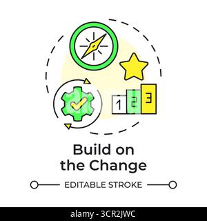 Icona Concept Build on Change multicolore Illustrazione Vettoriale