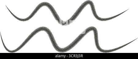 Set di forme sfumate tratteggiate con linee organiche. Valori di mezzitoni dinamici irregolari. L'astratto casuale sottolinea la vernice. Forma di tratto ondulato del pennello. Illus vettoriale Illustrazione Vettoriale
