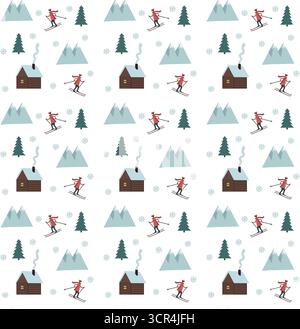 Schema invernale di sci alpino Illustrazione Vettoriale