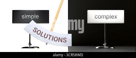 Le soluzioni si alternano tra semplice e complesso. Visualizzazione di un modello di soluzioni che si alternano tra le estremità: Semplici e complesse. Transito ripetuto Foto Stock