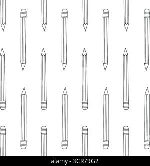 Motivo vettoriale senza cuciture della matita del contorno Illustrazione Vettoriale