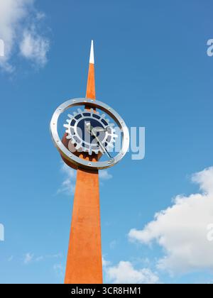 Orologio nel centro della città a Kettering, Inghilterra. Foto Stock