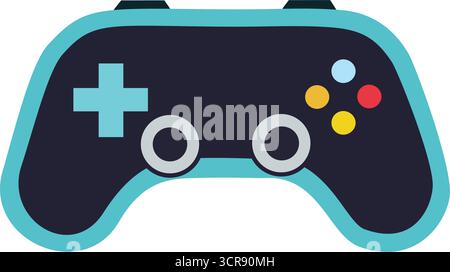 Controller di gioco, un moderno joystick per videogiochi, perfetto per il logo di uno studio di gioco e il marchio di squadra di e-sport Illustrazione Vettoriale