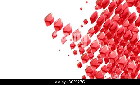 Forme geometriche rosse complesse disposte in un motivo regolare su una superficie vibrante durante le ore diurne Foto Stock