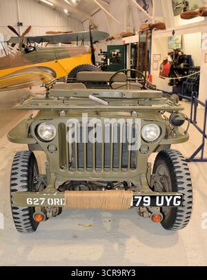 Jeep da un quarto di tonnellata costruita dalla Ford, utilizzata nella guerra di Corea in mostra a Shuttleworth Trust, Bedfordshire, Regno Unito Foto Stock