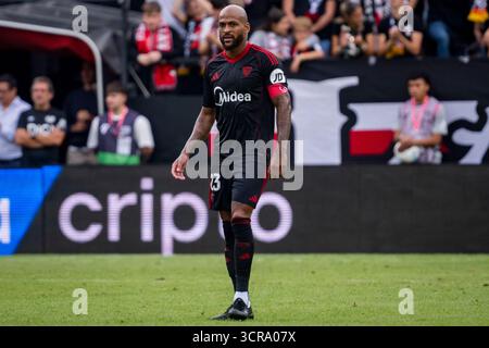 Madrid, Madrid, Spagna. 28 settembre 2025. Il Marcao del Sevilla FC è visto durante la partita di calcio LaLiga EA Sports tra Rayo Vallecano e Sevilla FC all'Estadio de Vallecas il 28 settembre 2025 a Madrid, Spagna. (Credit Image: © Alberto Gardin/ZUMA Press Wire) SOLO PER USO EDITORIALE! Non per USO commerciale! Foto Stock