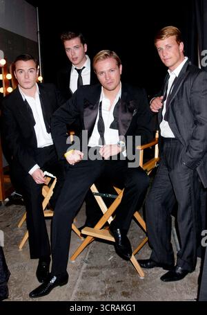 Westlife backstage ai World Music Awards tenutosi al Thomas and Mack Center di Las Vegas, 15 settembre 2004 Foto Stock