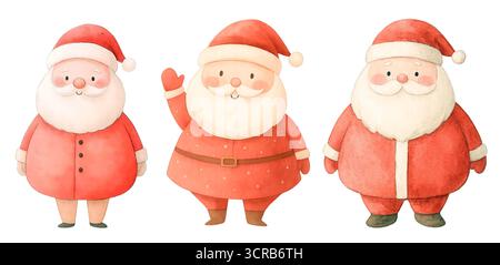 Illustrazione dell'acquerello di Natale – Arte natalizia per le feste per carte e decorazioni Foto Stock