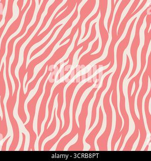 Strisce artistiche a zebra motivo vettoriale senza cuciture, texture. Illustrazione della texture di stampa animale, colori insoliti Illustrazione Vettoriale