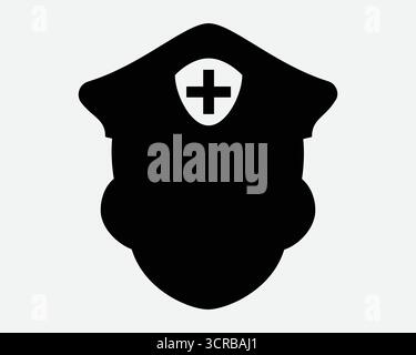 Paramedico con cappello Icon salute assistenza sanitaria medico ricerca e soccorso persona di aiuto del pugno uomo segno cappello di emergenza medico operaio ospedale infermiere medico Illustrazione Vettoriale