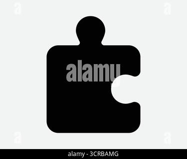 Puzzle puzzle forma pezzo di gioco silhouette nera contorno lavoro di squadra strategia cervello parte sfida collaborazione creatività Fit simbolo simbolo Illustrazione Vettoriale