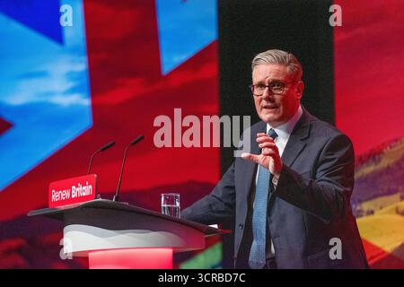 Liverpool, Regno Unito. 30 settembre 2025. Discorso dei leader del primo ministro Keir Starmer, introdotto dalla campagna legale di Hillsborough a Liverpool nel Regno Unito. Foto: Garyrobertsphotografia credito: GaryRobertsphotography/Alamy Live News Foto Stock