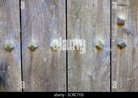 Immagine frammento di vecchie porte in legno Foto Stock