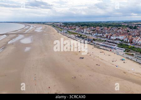 Vista aerea di Bridlington South Beach, East Riding of Yorkshire, Regno Unito. Foto Stock