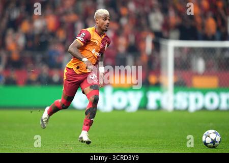 Mario Lemina del Galatasaray in azione durante la UEFA Champions League, partita di fase al RAMS Park di Istanbul, Turchia. Data foto: Martedì 30 settembre 2025. Foto Stock