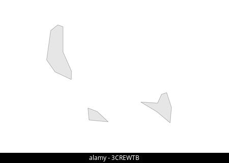 Mappa politica delle Comore delle divisioni amministrative - isole autonome. EPS mappa modificabile con vettore vuoto grigio. Illustrazione Vettoriale