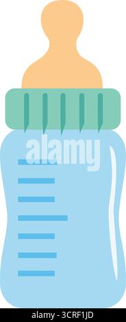 Icona vettoriale del biberon per prodotti per la cura dei neonati e temi per i genitori Illustrazione Vettoriale