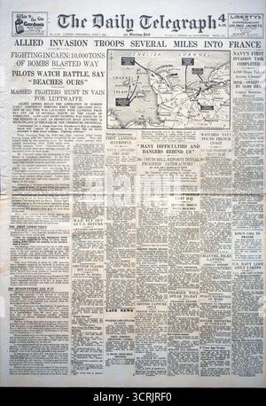 Il giornale britannico riporta il D-Day Foto Stock